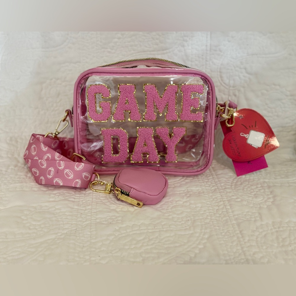 BETSEY JOHNSON Clear "GAME DAY" CROSSBODY PURSE NWT